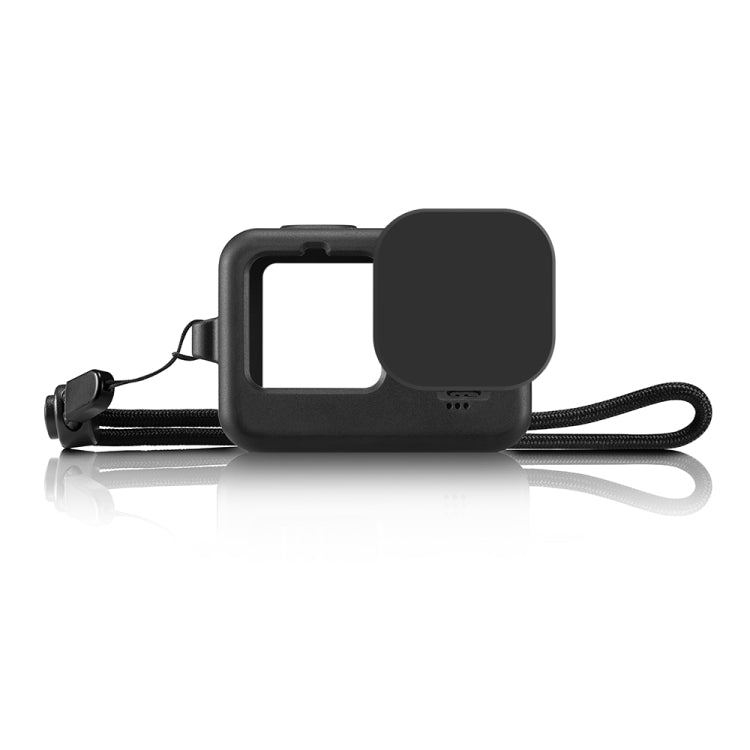 PULUZ para GoPro HERO12 Negro /11 Negro /10 Negro /9 Negro Funda protectora de silicona con correa para la muñeca y cubierta para lente, For GoPro HERO9 Black