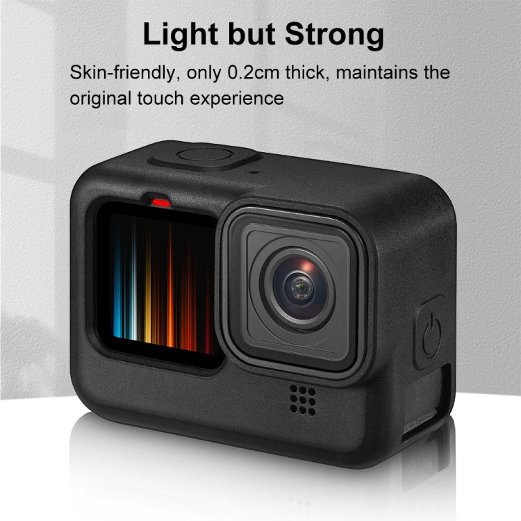 PULUZ para GoPro HERO12 Negro /11 Negro /10 Negro /9 Negro Funda protectora de silicona con correa para la muñeca y cubierta para lente, For GoPro HERO9 Black