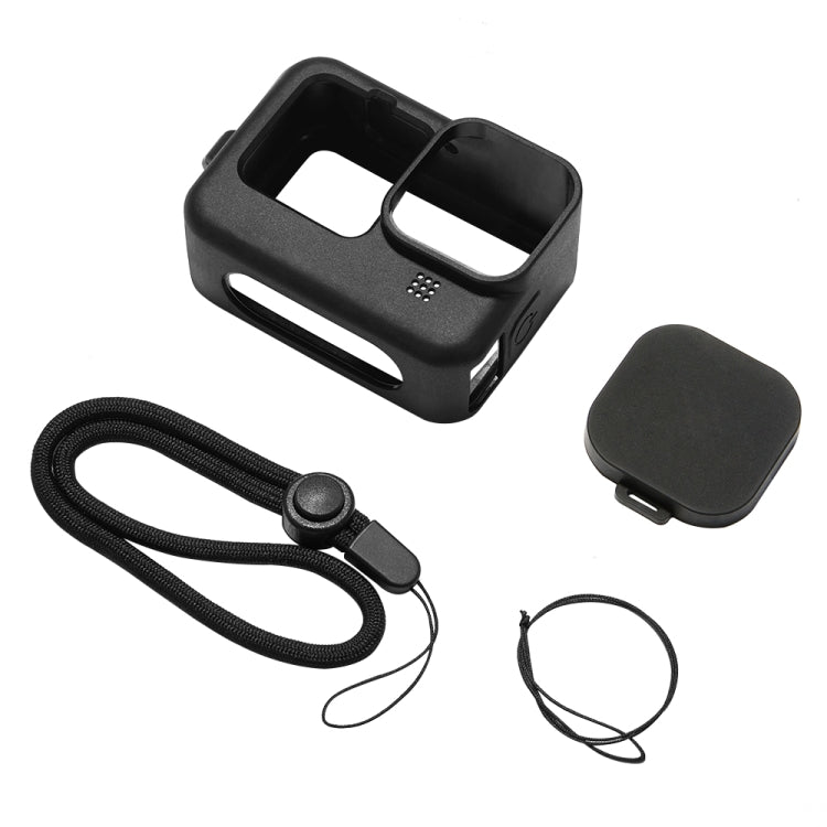 PULUZ para GoPro HERO12 Negro /11 Negro /10 Negro /9 Negro Funda protectora de silicona con correa para la muñeca y cubierta para lente, For GoPro HERO9 Black