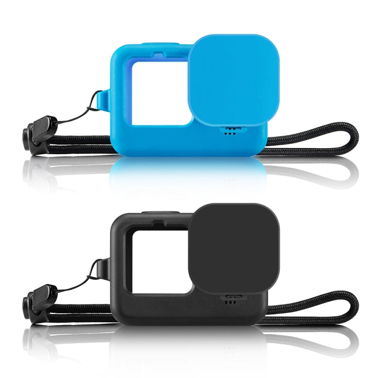 PULUZ para GoPro HERO12 Negro /11 Negro /10 Negro /9 Negro Funda protectora de silicona con correa para la muñeca y cubierta para lente, For GoPro HERO9 Black