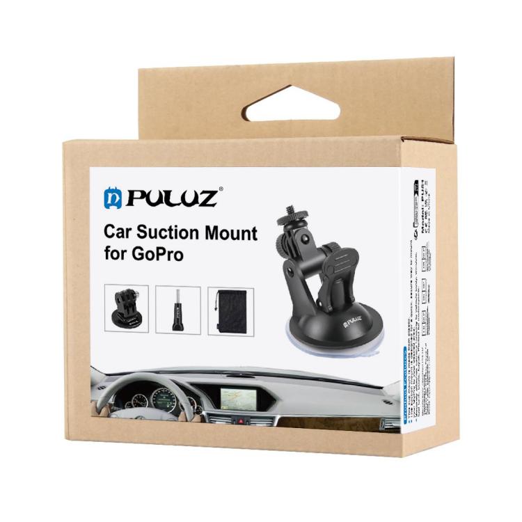 PULUZ Soporte de ventosa para automóvil con tornillo, adaptador de montaje para trípode y bolsa de almacenamiento para GoPro Hero11 Black / HERO10 Black /9 Black /8 Black /7/6/5/5 Session /4 Session /4/3+ /3/2/1, DJI Osmo Action y otras cámaras de acci...
