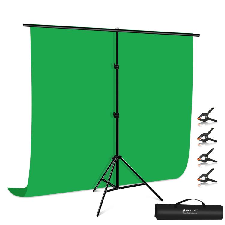 PULUZ 2x2m en forma de T fondo de estudio fotográfico soporte telón de fondo Kit de soporte de barra transversal con clips, 2 x 2m Bracket Kit