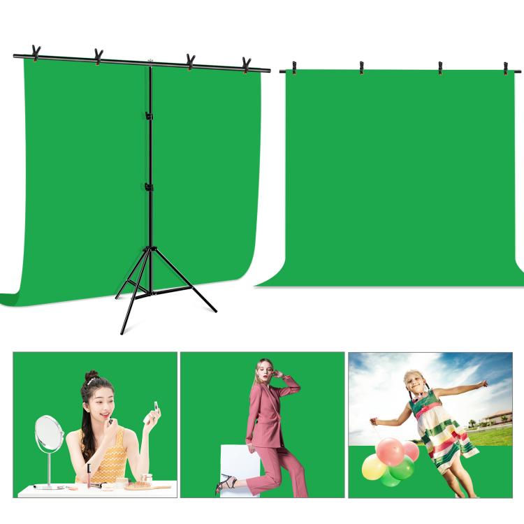 PULUZ 2x2m en forma de T fondo de estudio fotográfico soporte telón de fondo Kit de soporte de barra transversal con clips, 2 x 2m Bracket Kit