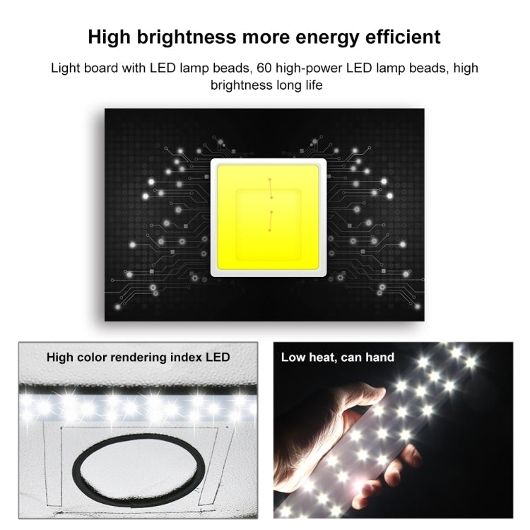 PULUZ 30W 1690LM 60 LED SMD 5730 5500K Panel de luz con base de aluminio para tienda de estudio de 60 cm, 30W Light Panel