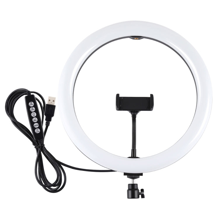 PULUZ 11,8 pulgadas 30 cm Superficie curva USB 10 modos 8 colores RGBW Anillo LED regulable Vlogging Fotografía Luces de video con rótula de bola de trípode y abrazadera para teléfono, 11.8 inch Button Control