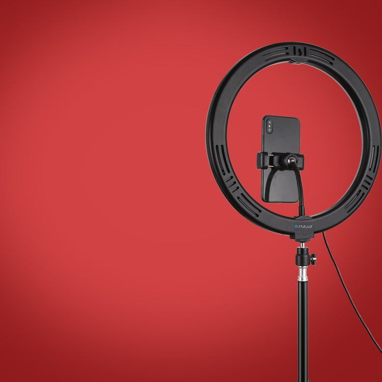 PULUZ 11,8 pulgadas 30 cm Superficie curva USB 10 modos 8 colores RGBW Anillo LED regulable Vlogging Fotografía Luces de video con rótula de bola de trípode y abrazadera para teléfono, 11.8 inch Button Control