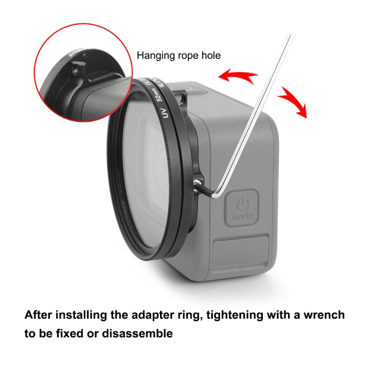 Filtro de lente UV PULUZ de 52 mm para GoPro HERO12 negro /11 negro /10 negro /9 negro, con anillo adaptador, UV Filter