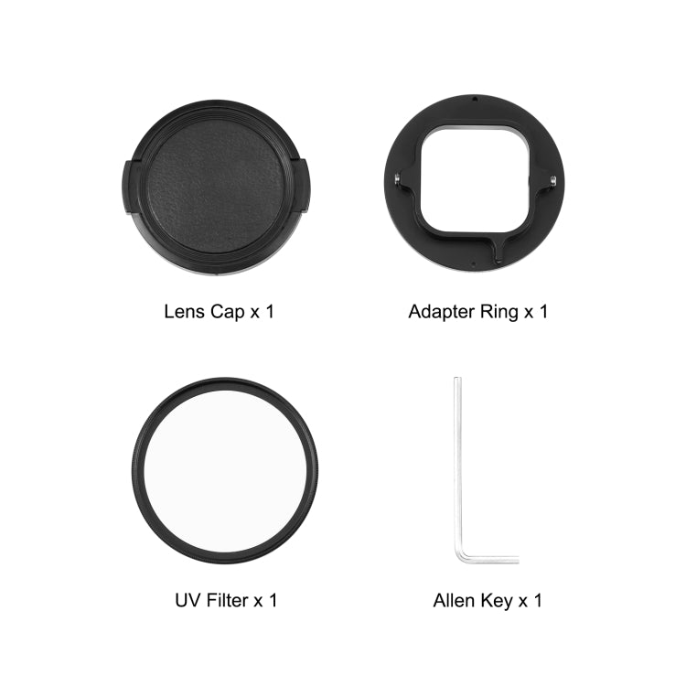 Filtro de lente UV PULUZ de 52 mm para GoPro HERO12 negro /11 negro /10 negro /9 negro, con anillo adaptador, UV Filter