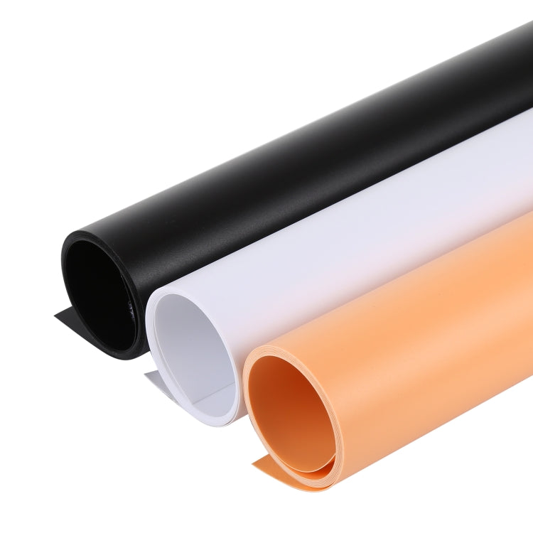Kits de papel de PVC de fondo fotográfico PULUZ para caja de tienda de estudio, tamaño: 156 cm x 80 cm, Backdrop 80cm (Black), Backdrop 80cm(Orange), Backdrop 80cm(White)