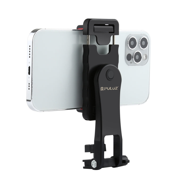 PULUZ Soporte de abrazadera ABS para teléfono con disparo horizontal y vertical giratorio de 360 grados para iPhone, Galaxy, Huawei, Xiaomi, Sony, HTC, Google y otros teléfonos inteligentes, Plastic Clamp