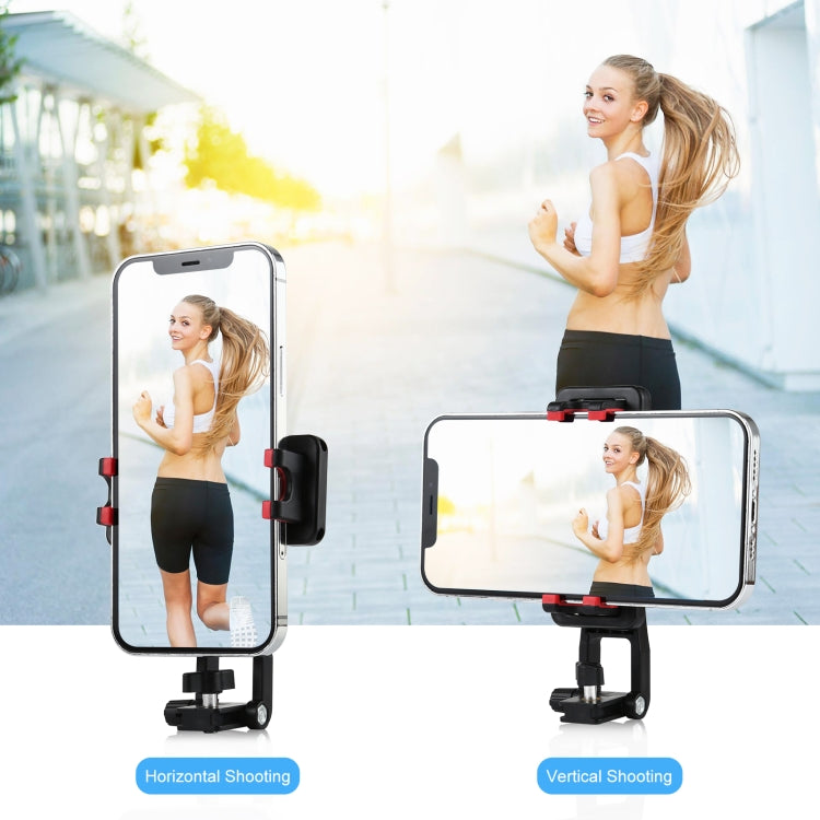 PULUZ Soporte de abrazadera ABS para teléfono con disparo horizontal y vertical giratorio de 360 grados para iPhone, Galaxy, Huawei, Xiaomi, Sony, HTC, Google y otros teléfonos inteligentes, Plastic Clamp