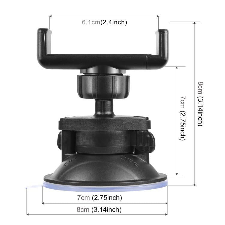 Soporte de abrazadera con ventosa giratoria PULUZ de 360 grados para iPhone, Galaxy, Huawei, Xiaomi, Sony, HTC, Google y otros teléfonos inteligentes, Phone Suction Cup Mount