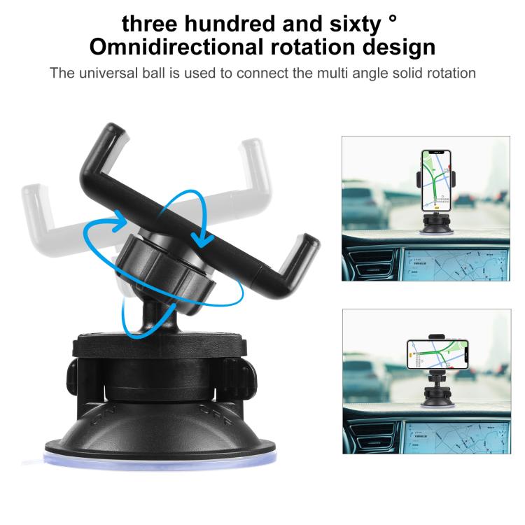 Soporte de abrazadera con ventosa giratoria PULUZ de 360 grados para iPhone, Galaxy, Huawei, Xiaomi, Sony, HTC, Google y otros teléfonos inteligentes, Phone Suction Cup Mount