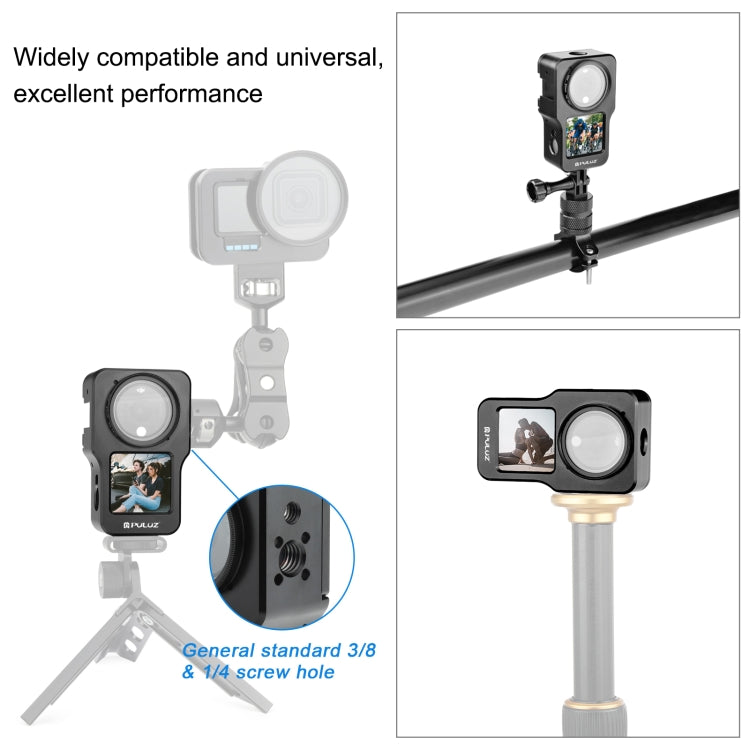 Jaula de aleación de aluminio CNC PULUZ para DJI Action 2, Aluminum Cage (Black), Aluminum Cage (Titanium Color)