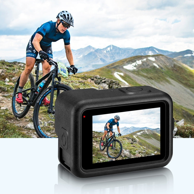 PULUZ para GoPro HERO12 Negro /11 Negro /10 Negro /9 Negro Funda protectora de silicona + Cubierta de interfaz lateral POM con correa para muñeca y cubierta de lente, For GoPro HERO12 Black Silicone Case + Side Cover