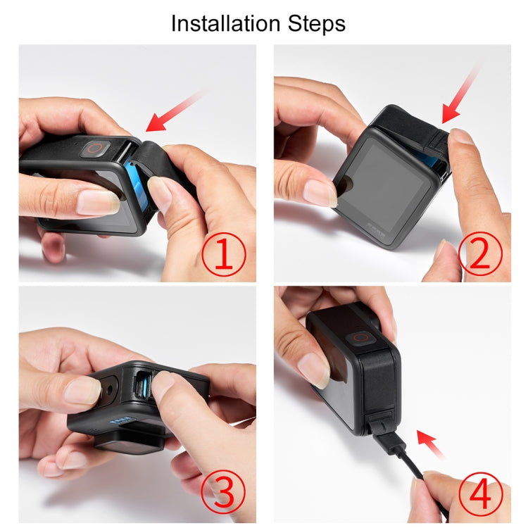 Cubierta de interfaz lateral de batería de plástico PULUZ POM para GoPro HERO12 Negro /11 Negro /10 Negro /9 Negro, POM Plastic Side Cover