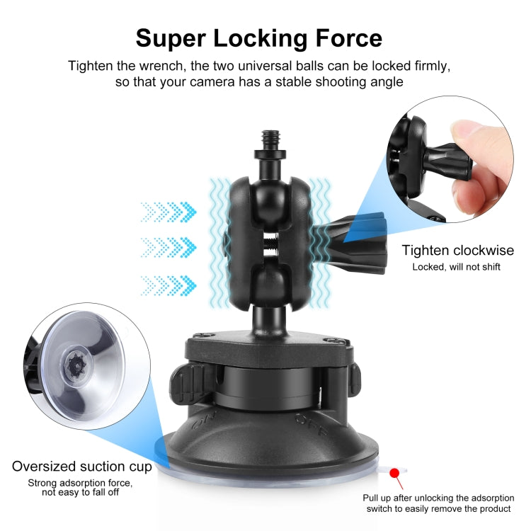 Soporte de ventosa con brazo mágico PULUZ de 1/4 de pulgada, 1/4 inch Suction Cup Mount