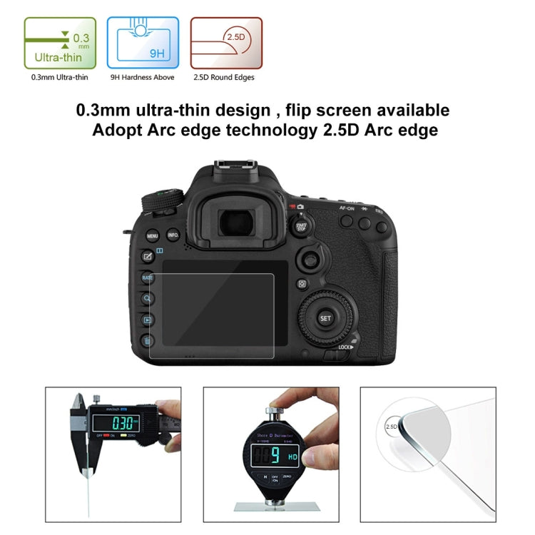 Película de vidrio templado PULUZ 2.5D 9H para Canon EOS 7D Mark II, For Canon 7D II