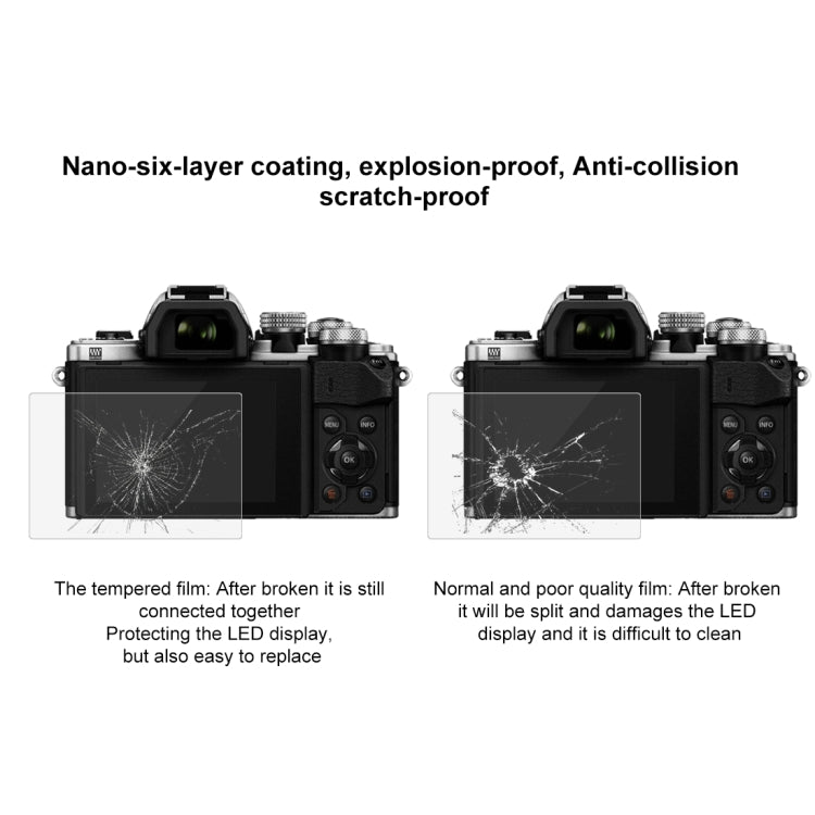 Película de vidrio templado PULUZ 2.5D 9H para Olympus EPL6 / EPL5 / TG860 / TG850 / PM2 / TG870, For Olympus EM10 / EM10-2