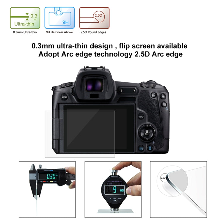Película de vidrio templado PULUZ 2.5D 9H para Canon EOS R, For Canon EOS R