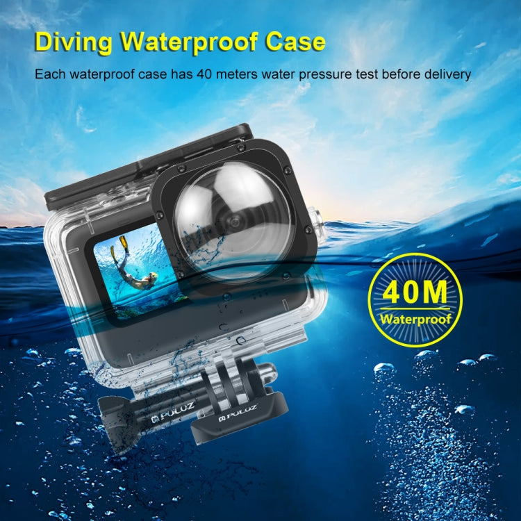 PULUZ Funda protectora impermeable de 40 m con hebilla, montaje básico y tornillo para GoPro HERO12 Black /11 Black /11 Black Mini /10 Black /9 Black Max Lens Mod, For GoPro Hero11 Black / HERO10 Black