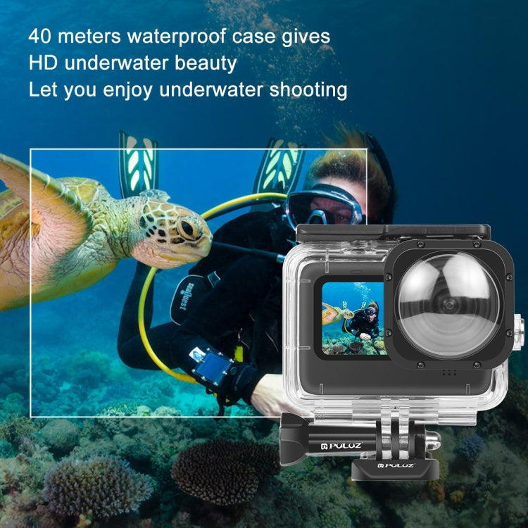 PULUZ Funda protectora impermeable de 40 m con hebilla, montaje básico y tornillo para GoPro HERO12 Black /11 Black /11 Black Mini /10 Black /9 Black Max Lens Mod, For GoPro Hero11 Black / HERO10 Black