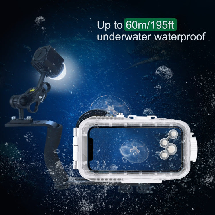 Luz de relleno para fotografía LED subacuática PULUZ de 60 m, luz de buceo de 7,4 V/1100 mAh para GoPro Hero11 Black / HERO10 Black / HERO9 Black /HERO8 / HERO7 /6/5/5 Session /4 Session /4/3+ /3/2/1, Insta360ONE R, DJI Osmo Action y otras cámaras de a...