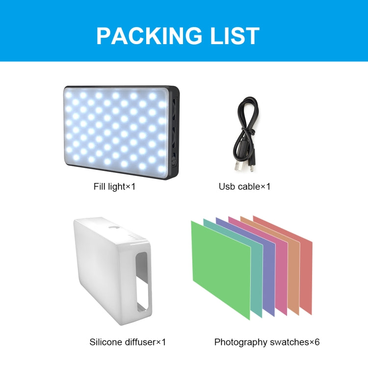 PULUZ 2500K / 9000K 120 LED Transmisión en vivo Video Luz LED Fotografía Belleza Selfie Luz de relleno con filtros conmutables de 6 colores, 120 LEDs Fill Light