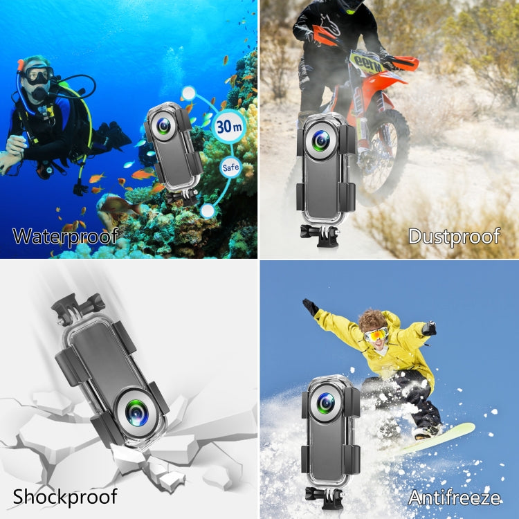 Carcasa impermeable subacuática PULUZ 30 m para Insta360 ONE X2, Underwater Case For Insta360 ONE X2