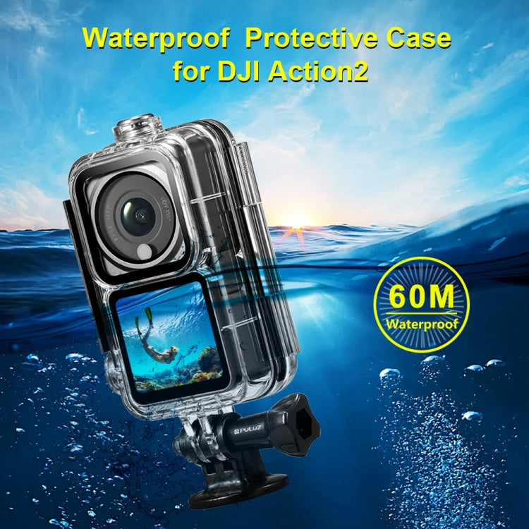 Carcasa impermeable PULUZ de 60m para buceo para unidad de cámara DJI Action 2/Combo de potencia Action 2/Combo de pantalla dual Action 2, Diving Case