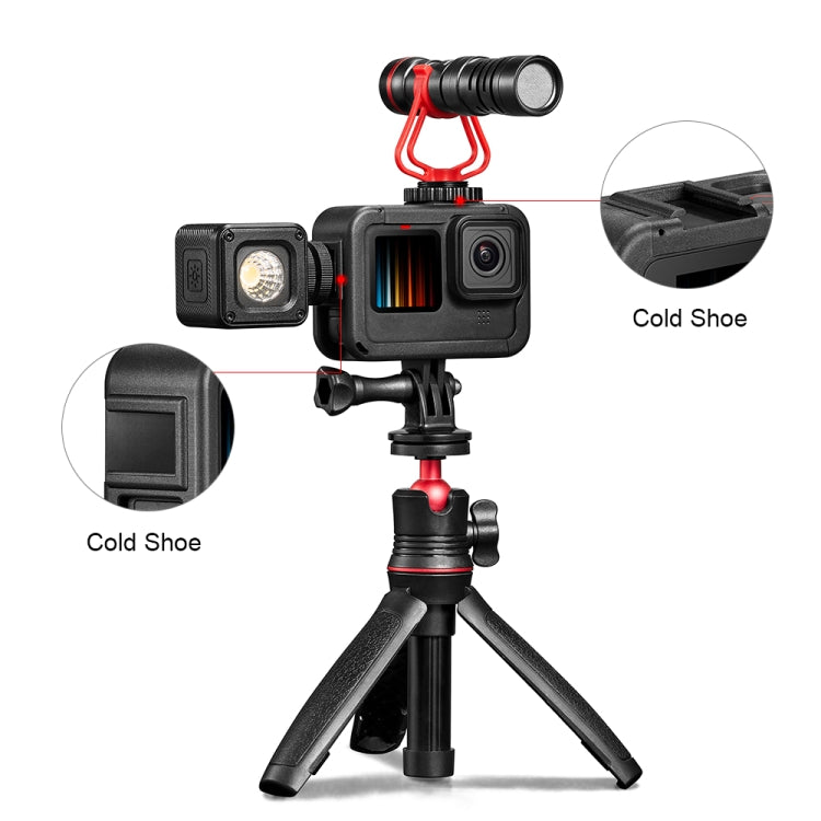 Jaula de montaje en marco PA recargable PULUZ con ranura para Base de zapata fría para Gopro HERO12 negro/11 negro/11 negro Mini/10 negro/9 negro, Chargeable PA Frame Mount