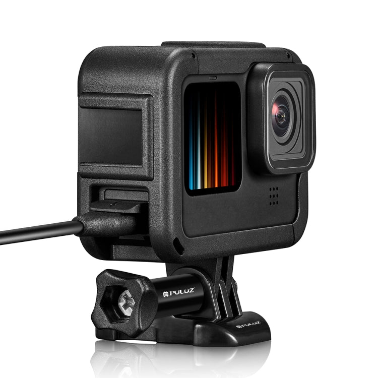 Jaula de montaje en marco PA recargable PULUZ con ranura para Base de zapata fría para Gopro HERO12 negro/11 negro/11 negro Mini/10 negro/9 negro, Chargeable PA Frame Mount
