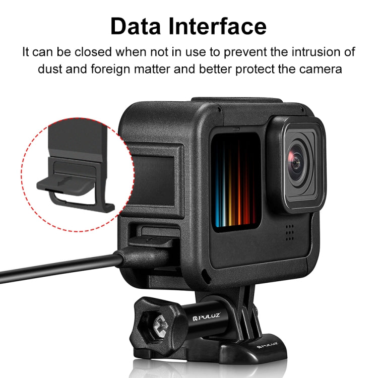 Jaula PA de expansión de marco PULUZ con cubierta de interfaz lateral para GoPro HERO12 Negro /11 Negro /10 Negro /9 Negro, PA Cage with Side Cover