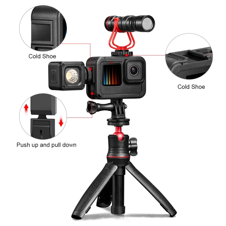 Jaula PA de expansión de marco PULUZ con cubierta de interfaz lateral para GoPro HERO12 Negro /11 Negro /10 Negro /9 Negro, PA Cage with Side Cover