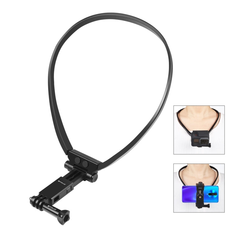 Soporte de cuello ajustable PULUZ Lazy para teléfonos inteligentes con cámara de acción GoPro