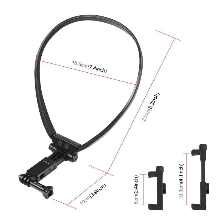 Soporte de cuello ajustable PULUZ Lazy para teléfonos inteligentes con cámara de acción GoPro