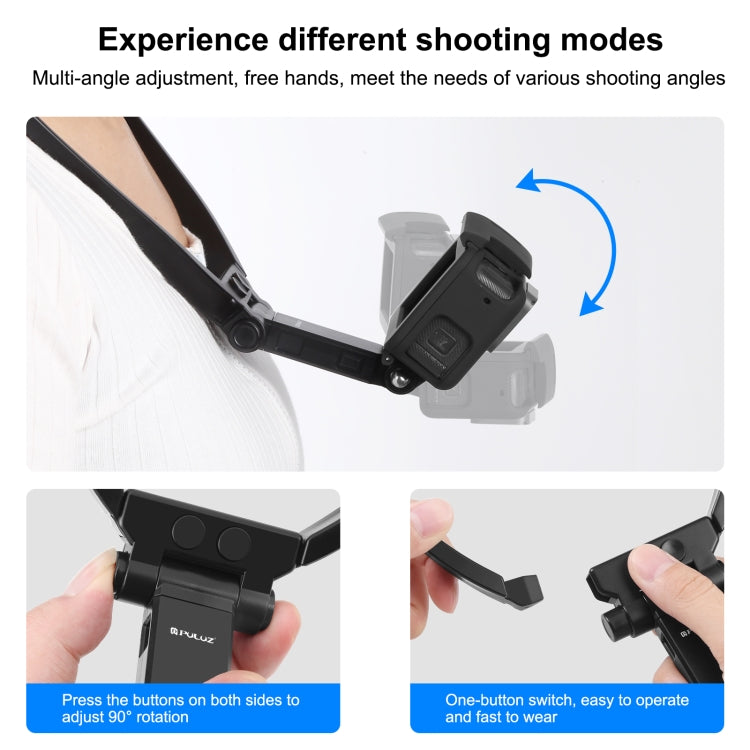 Soporte de cuello ajustable PULUZ Lazy para teléfonos inteligentes con cámara de acción GoPro