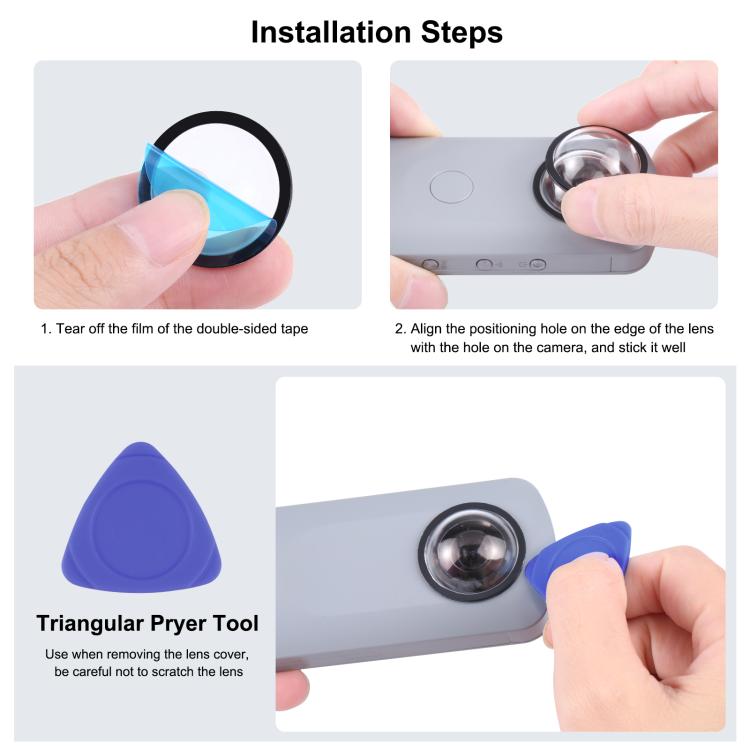 Kits de cubierta protectora de PC con protector de lente PULUZ para Ricoh Theta SC2 / S / V