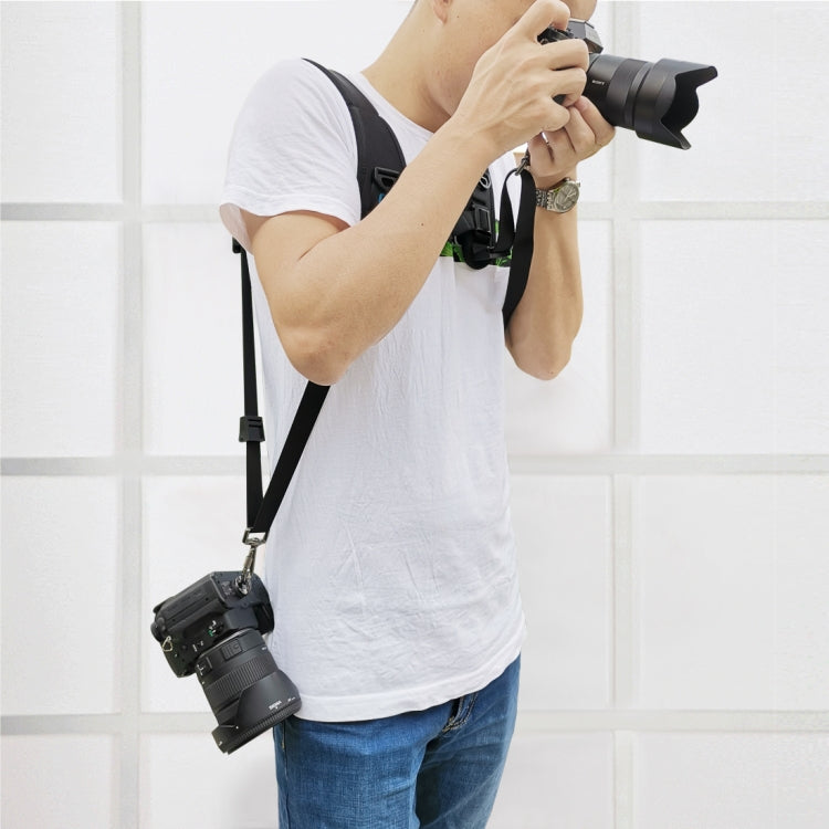 PULUZ Arnés para hombros dobles de liberación rápida Correa de espuma de descompresión con almohadilla suave para cámaras digitales DSLR, Double Shoulder(AE), Double Shoulder