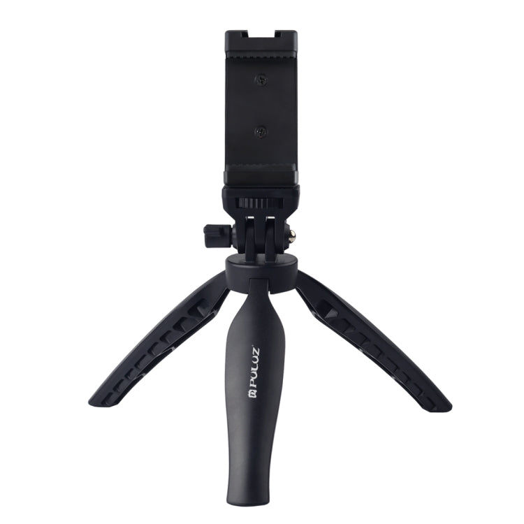 Soporte de trípode de plástico para escritorio PULUZ con abrazadera para teléfono y cabezal de trípode ajustable para teléfonos inteligentes, Plastic Tripod+Adjusting Head