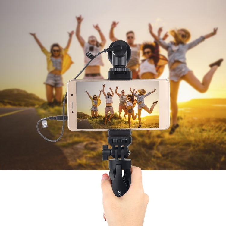 Soporte de trípode de plástico para escritorio PULUZ con abrazadera para teléfono y cabezal de trípode ajustable para teléfonos inteligentes, Plastic Tripod+Adjusting Head
