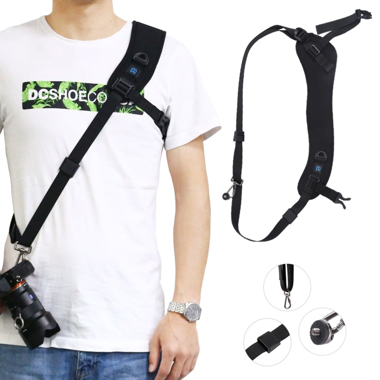 PULUZ Correa de cámara curvada transpirable de nailon con almohadilla suave antideslizante de liberación rápida con gancho de metal para cámaras SLR / DSLR, Curved Strap