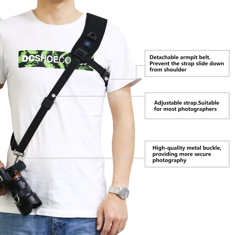 PULUZ Correa de cámara curvada transpirable de nailon con almohadilla suave antideslizante de liberación rápida con gancho de metal para cámaras SLR / DSLR, Curved Strap