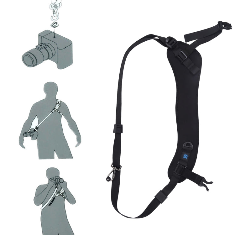 PULUZ Correa de cámara curvada transpirable de nailon con almohadilla suave antideslizante de liberación rápida con gancho de metal para cámaras SLR / DSLR, Curved Strap