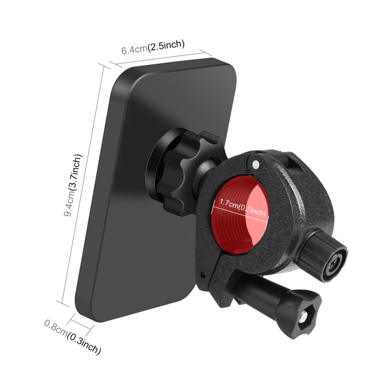 PULUZ 15W Cargador inalámbrico magnético Qi Vlogging Soporte de abrazadera para teléfono