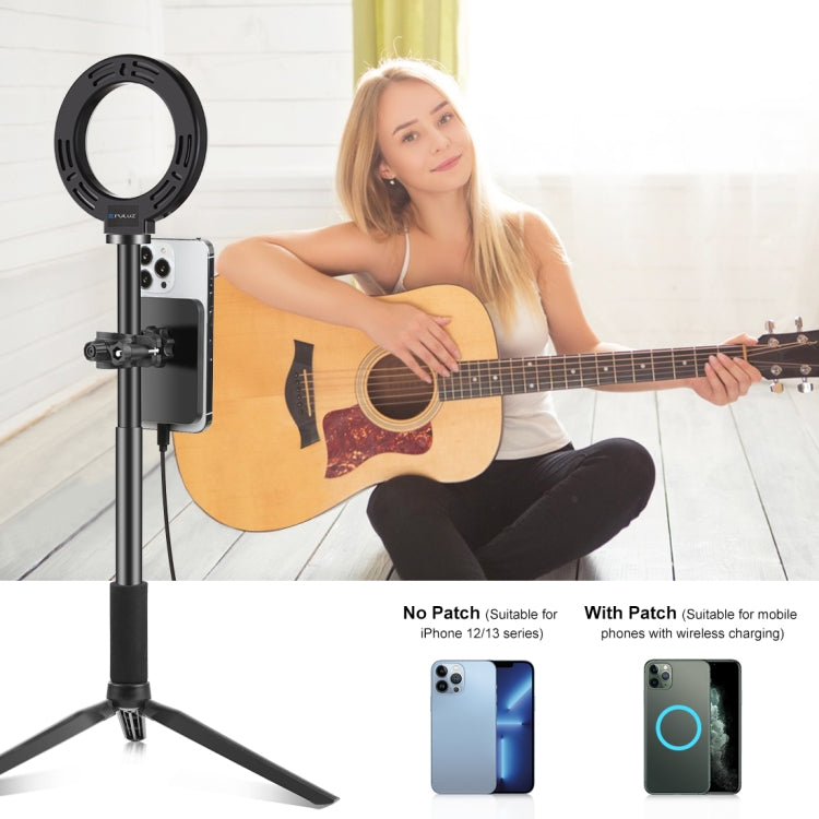 PULUZ 15W Cargador inalámbrico magnético Qi Vlogging Soporte de abrazadera para teléfono