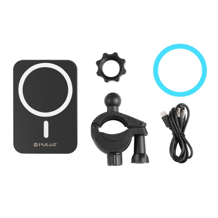 PULUZ 15W Cargador inalámbrico magnético Qi Vlogging Soporte de abrazadera para teléfono