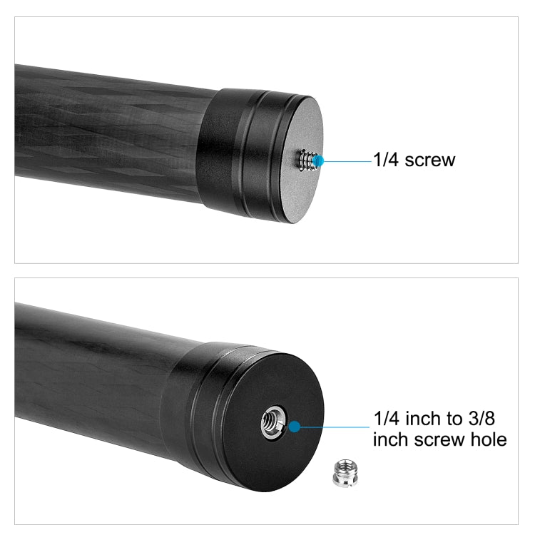 PU Luz 21cm extensión de fibra de carbono mono pod stick para cardán DJ i / MO za / Fe i YUV2 / Z Hi YUNG5, 21cm