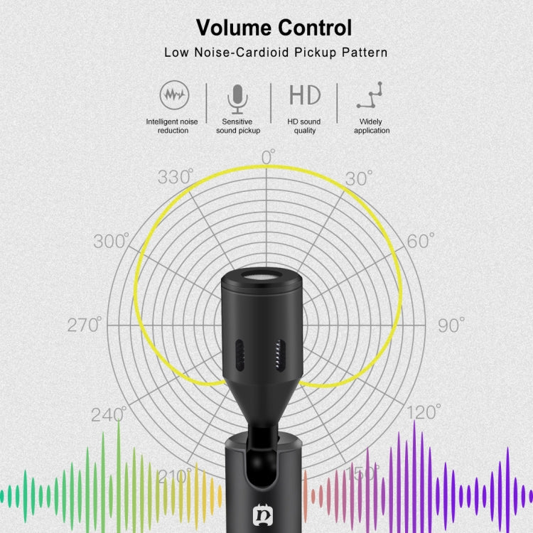 Micrófono ajustable direccional único para teléfono móvil con conector PULUZ de 3,5 mm, 3.5mm Phone Microphone