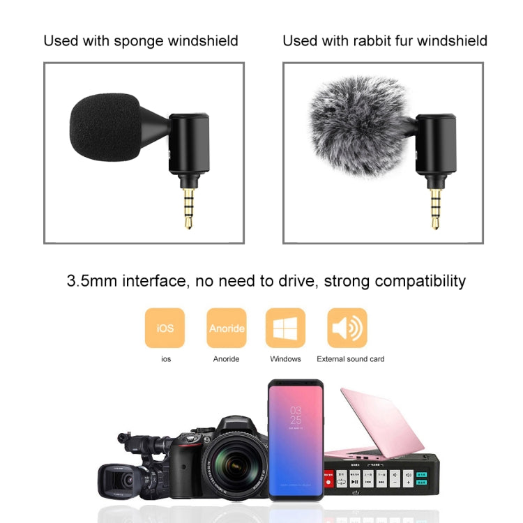 Micrófono ajustable direccional único para teléfono móvil con conector PULUZ de 3,5 mm, 3.5mm Phone Microphone